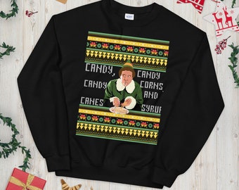 Buddy the elf,Funny ugly Christmas sweater, buddy the elf Christmas sweater, unisex ugly Christmas sweater, classic ugly Christmas sweaters