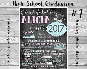 High School Graduation "Chalkboard" (Digital Poster)- ANY COLORS