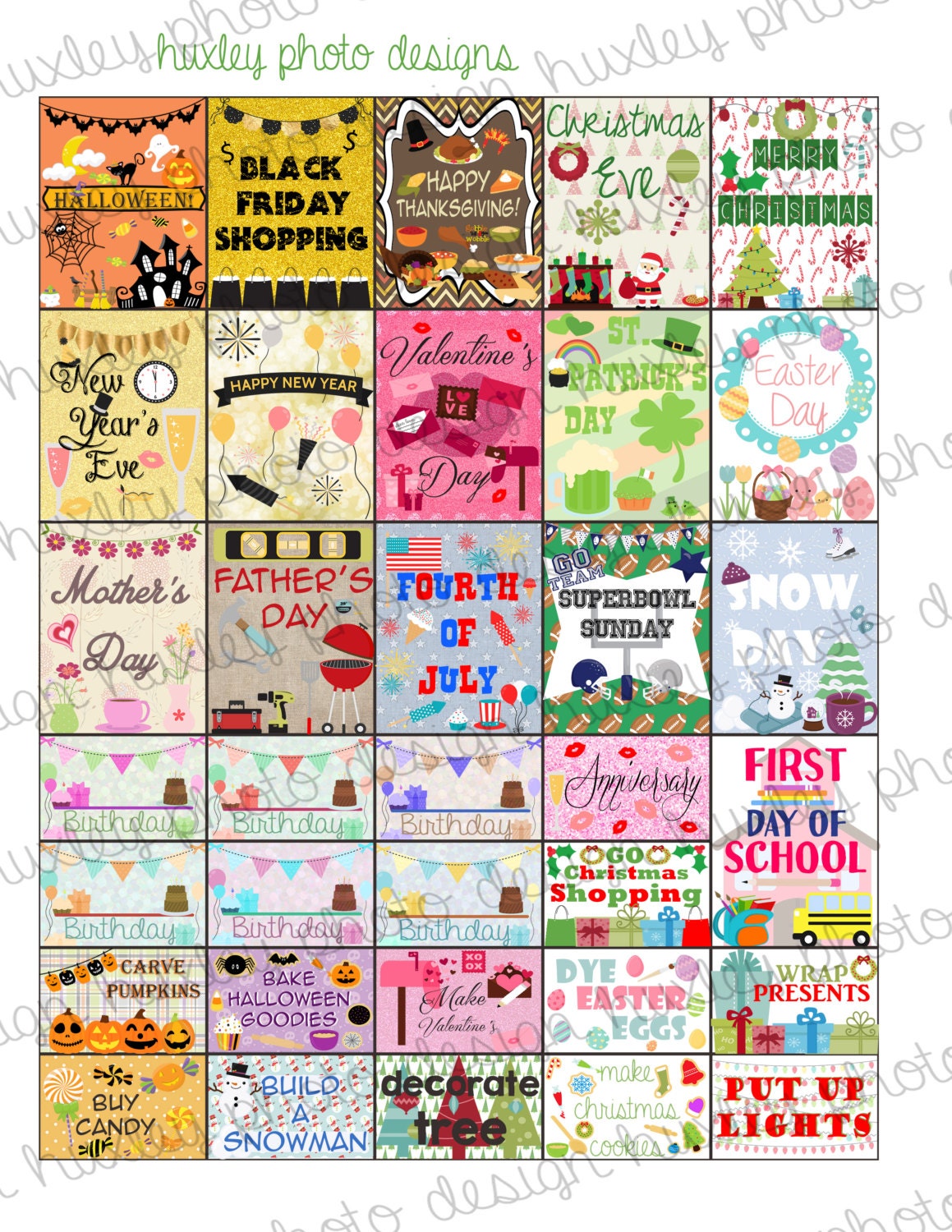 Holiday Stickers for EC Planners (PRINTABLE) - Etsy