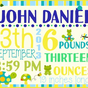 Birth Stat Poster- (Digital Poster) CHOOSE YOUR colors, fonts, clip art, and background.