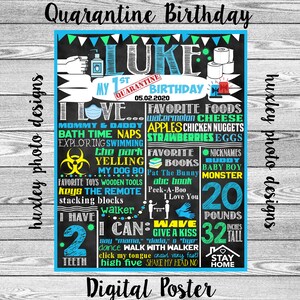 Quarantine Birthday &quot;Chalkboard&quot; (Digital Poster)- ANY AGE/COLORS
