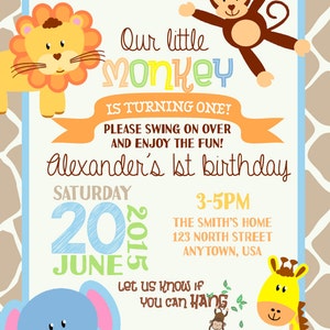 Zoo Animal Birthday Invitation