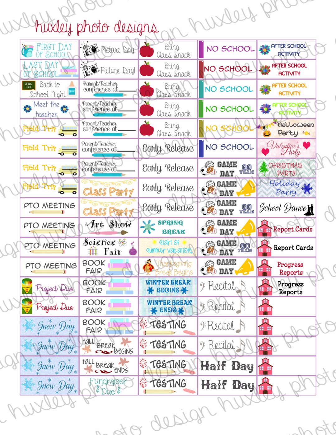 Back to School Stickers Planner Stickers (PRINTABLE) - Etsy