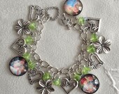 Mother's Day A Mother's Love Mary Cassatt Charm Bracelet with Czech Glass Flower Beads
