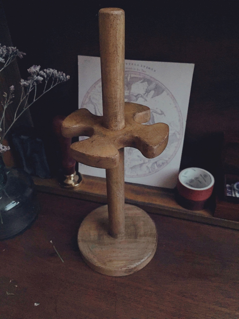 Vintage Wooden wax stamp seal holder stand // scrapbooking Etsy