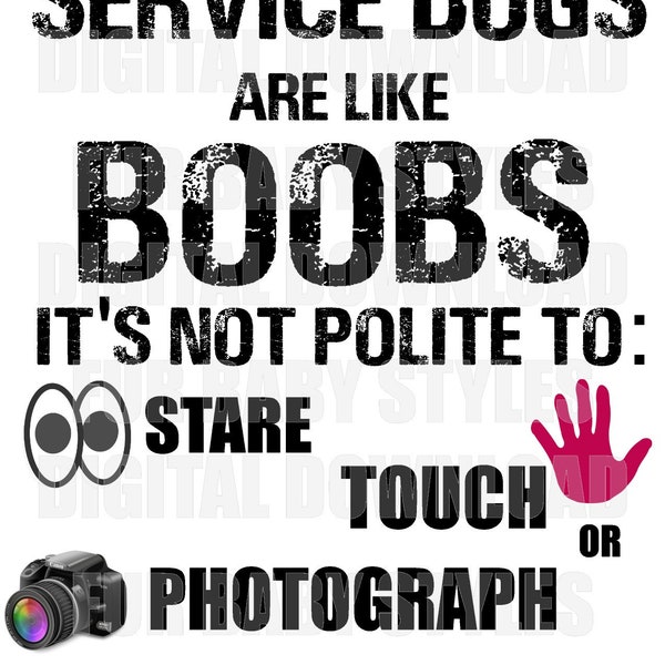 service dogs do not touch sublimation design PNG JPEG Digtial download