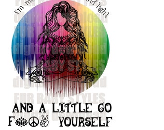 Peace Lover Light adult meditation sublimation design PNG JPEG Digtial download