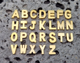 Uppercase Alphabet Bead . Letters & Numbers . Matte Plated / 2 Pcs - Item No. FC030
