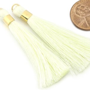 Nappa in cotone avorio. Fornitura di gioielli artigianali. Gioielli per matrimonio / 2 pezzi - GT043-PG-IV