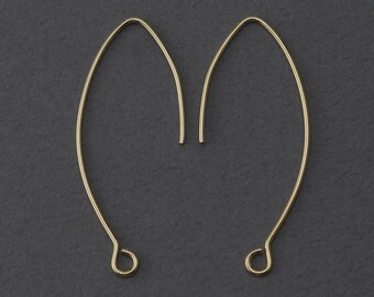 Basic Hook Earring . Earring Component . 16K Polished Gold Plated over Brass  / 10 Pcs - NC066-PG