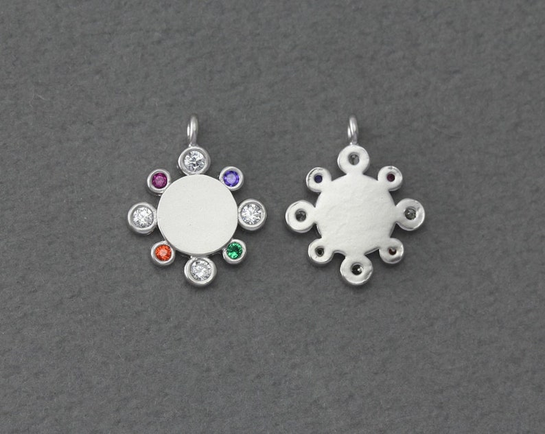 Matte Original Rhodium Plated 2 Pcs FC392-MR-MS Bridal Jewelry Wedding Jewelry Flower Brass Pendant
