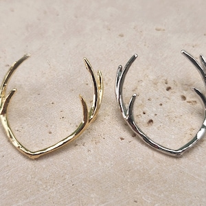 Antler Pendant . Jewelry Craft Supply . Polished Plated / 2 Pcs - Item No. AC179