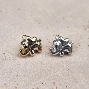 Elephant Pendant . Jewelry Craft Supply . Polished Plated / 2 Pcs - Item No. AC192