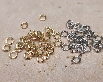 Jump Ring 0.6mm x 2mm . 22 Gauge x 2mm (Inner size) . Polished Plated / 100 Pcs - Item No. JR0620