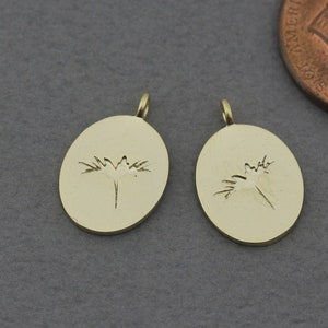 Tree Brass Pendant . Jewelry Craft Supplies . Matte Gold Plated / 2 Pcs - FC592-MG