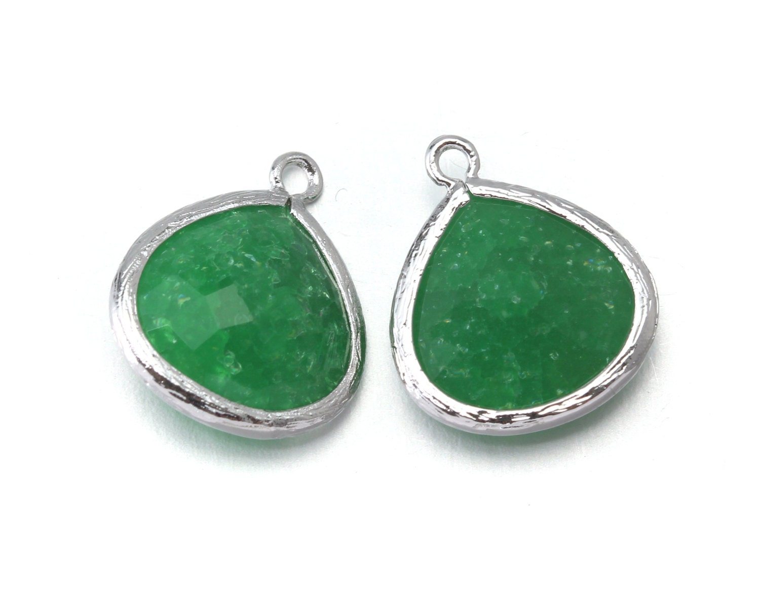 Palace Green Glass Pendant . Rock Crystal Version . Polished | Etsy