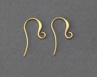 10% OFF (40 Pieces) . Hook Earring .  Wholesale Jewelry Supply . 16K Matte Gold Plated over Brass  / 40 Pcs - AC071-MG