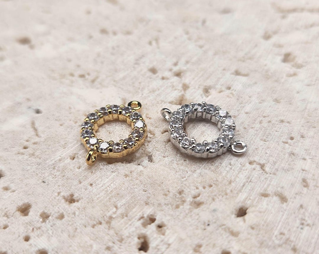 Round Brass Connector . Wedding Jewelry . Polished Plated / 2 Pcs ...