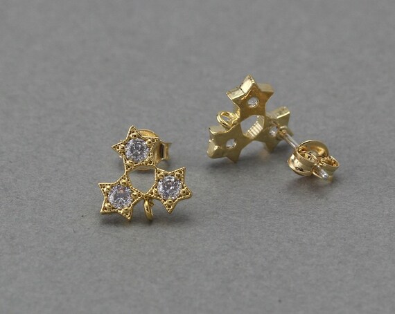 20 Paires De Poteaux Pour Boucles D'oreilles En Argent Sterling 925 Forme étoile - Neuf Avec étiquettes