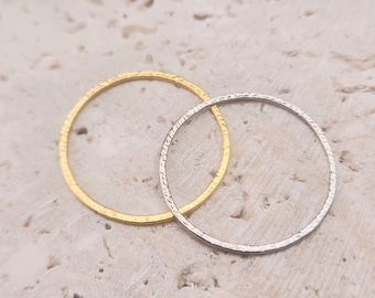 Round Brass Connector . Jewelry Craft Supply . Matte Plated / 2 Pcs - Item No. FC041