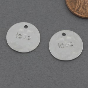 Love Brass Pendant . Jewelry Craft Supplies . Matte Original Rhodium Plated / 2 Pcs - FC489-MR