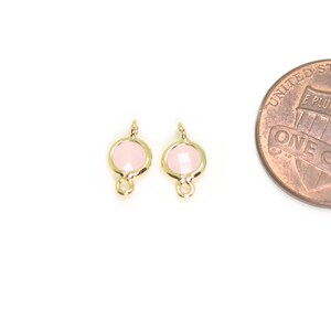 Ice Pink Glass Connector . Jewelry Craft Supplies . Polished Plated / 2 Pcs - Item No. CG078-IP
