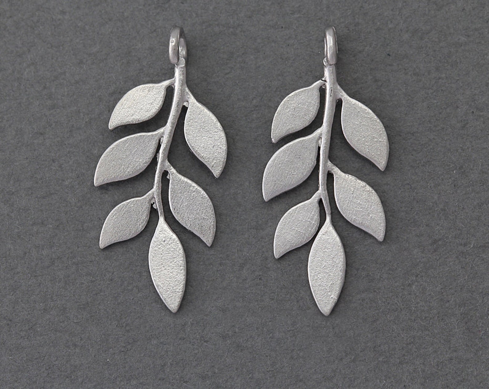 Leaves Brass Pendant . Jewelry Craft Supply . Matte Original Etsy