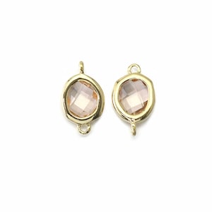 Champagne Glass Connector . Jewelry Craft Supplies . Polished Gold Plated over Brass  / 2 Pcs - CG052-PG-CH