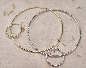 Round Connector . Jewelry Craft Supply . Polished Plated / 2 Pcs - Item No. EC126