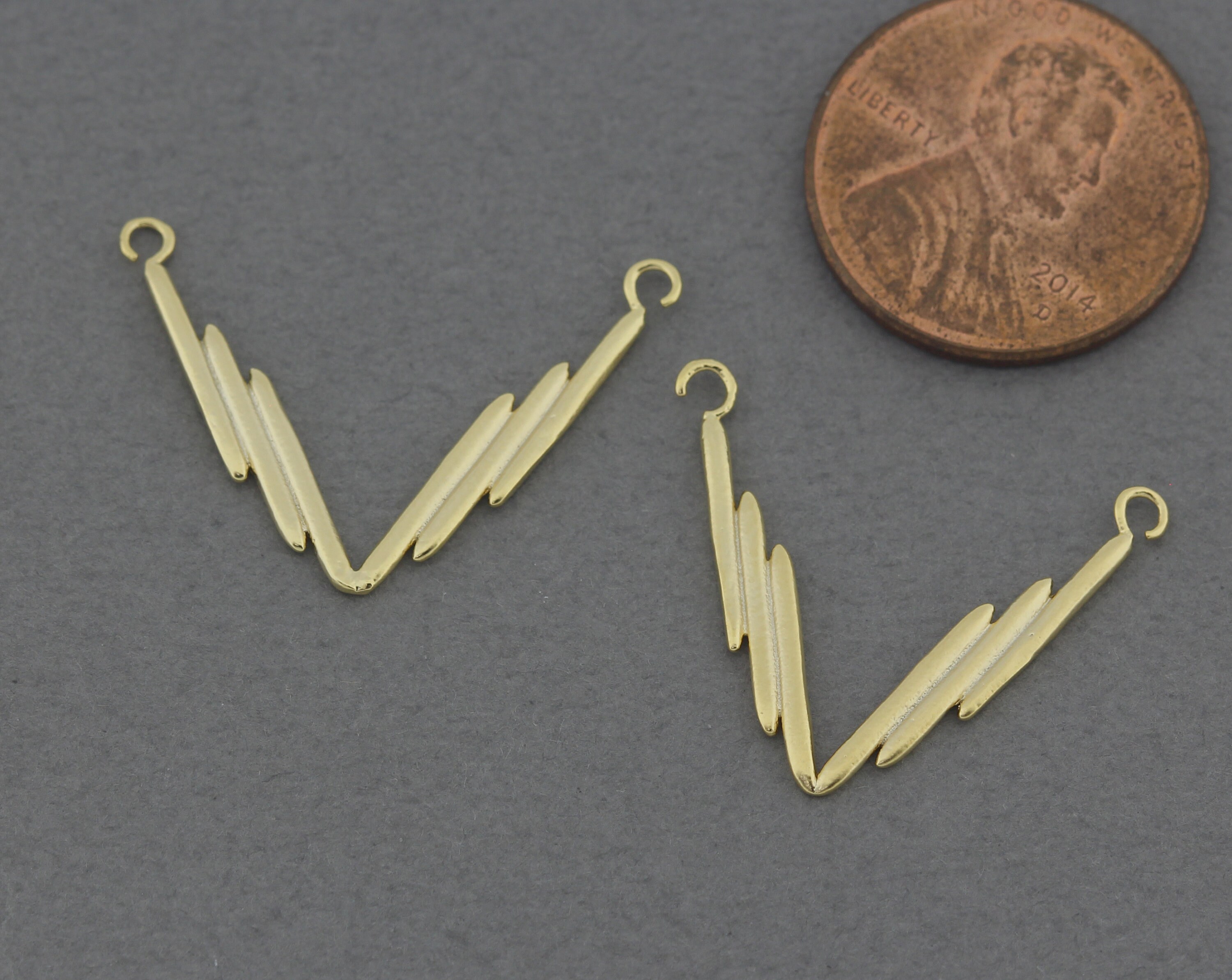 Letter V Brass Pendant . Jewelry Findings . Matte Gold Plated Etsy Canada