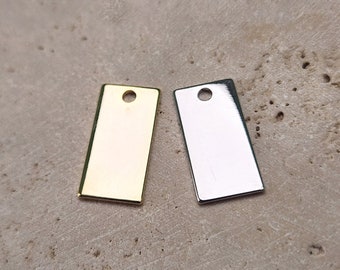 Square Pendant . Jewelry Craft Supplies . Polished Plated / 2 Pcs - Item No. EC288