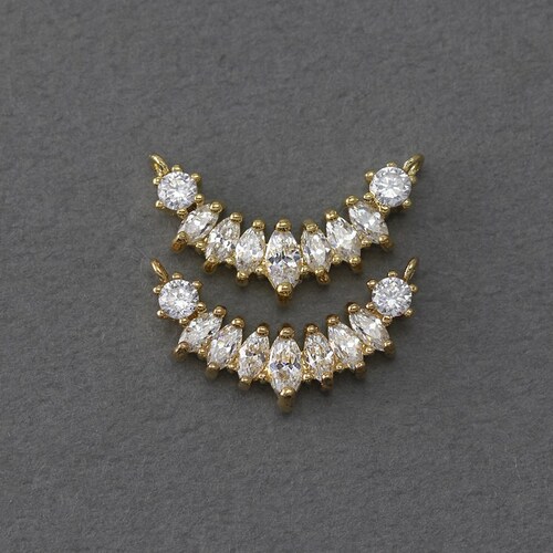 Curved Cubic Bar Brass Connector . Wedding Jewelry Bridal Etsy