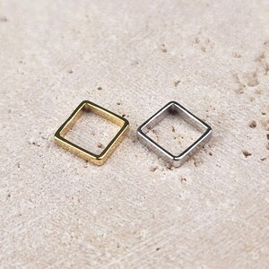 Square Link Connector . Jewelry Craft Supply . Polished Plated / 10 Pcs - Item No. EC057
