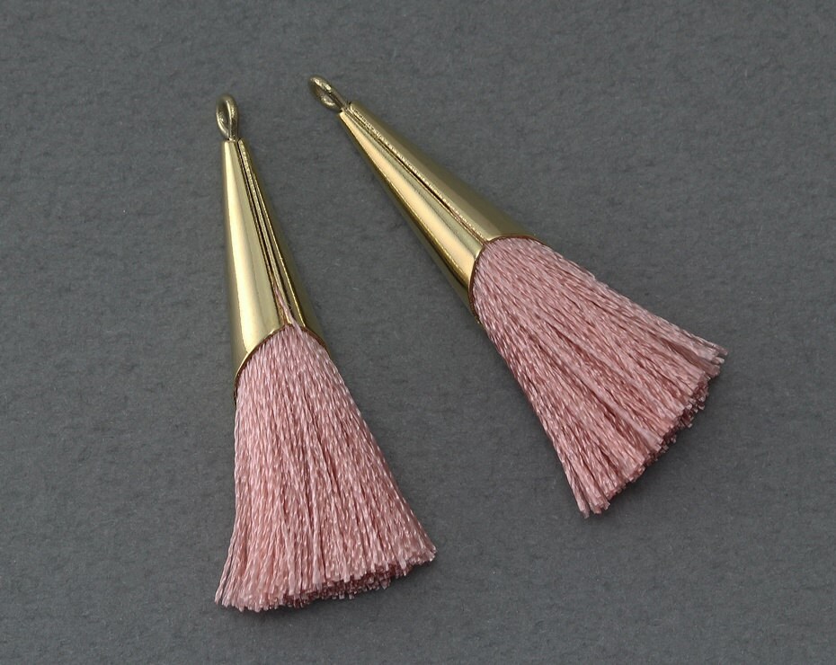 Apricot Cotton Tassel . Jewelry Craft Supply . 16K Polished Etsy