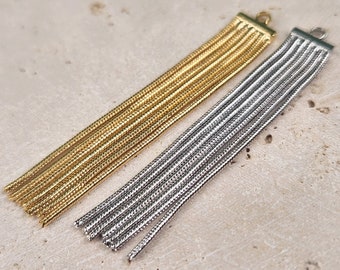 Snake Chain Pendant . Chain Tassel . Polished Plated / 2 Pcs - Item No. EC100