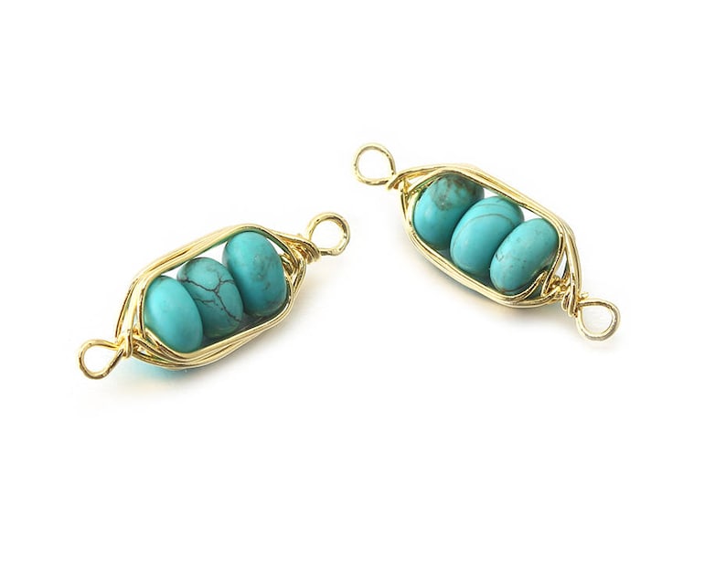 Turquoise Gemstone Connector . Jewelry Craft Supplies . Etsy