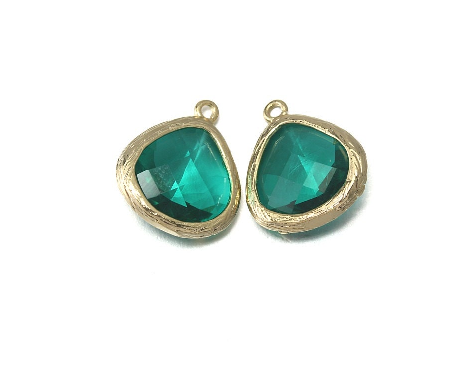 Hiddenite Glass Pendant . Jewelry Craft Supplies . 16K Etsy