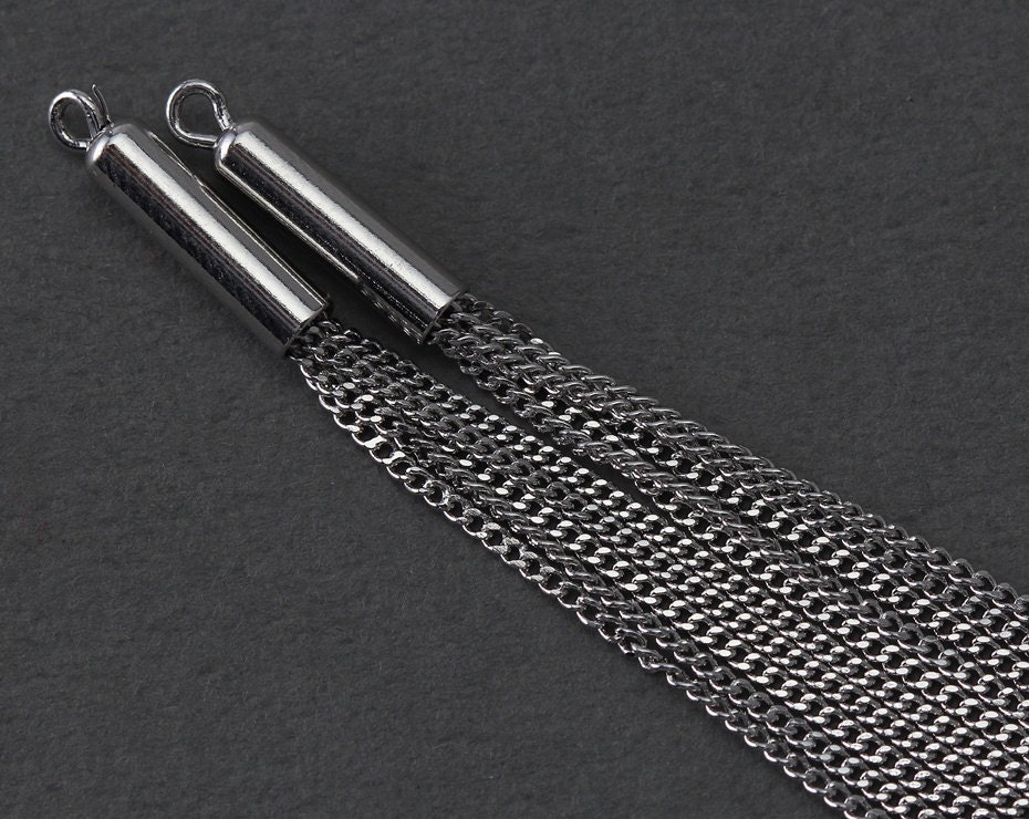 Silver Metal Tassel . Jewelry Craft Supply . Polished Original Etsy