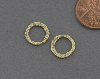 Ronde messing connector. Sieraden ambachtelijke benodigdheden. Mat verguld / 2 stuks - FC452-MG