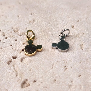Mickey Mouse Pendant (Small) . Jewelry Findings . Polished Plated / 2 Pcs - Item No. EC348