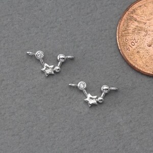 Aquarius Brass Pendant . Constellation, Zodiac Pendant . Birthday Gift . Polished Original Rhodium Plated / 2 Pcs - FC377-PR-CR