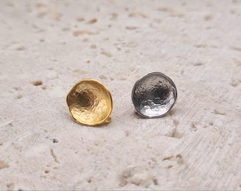 Round Post Earring . Earring Component . Matte Plated / 1 Pair - Item No. AC096