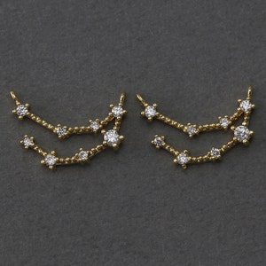 Capricorn Brass Pendant . Constellation, Zodiac Pendant . Birthday Gift . Polished Gold Plated over Brass / 1 Pcs - AC236-PG-CR