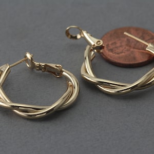 Ronde postoorbel. Oorbelcomponent. Nikkelvrij . Gepolijst verguld / 2 stuks - EC163-PG