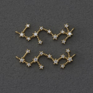 Scorpio Brass Pendant . Constellation, Zodiac Pendant . Birthday Gift . Polished Gold Plated over Brass / 1 Pcs - AC234-PG-CR