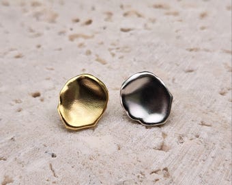 Lotus Leaf Post Earring . Earring Component . Matte Plated / 1 Pair - Item No. AC142