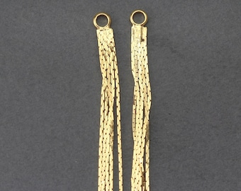 Chain Brass Pendant . Jewelry Craft Supply . 16K Polished Gold Plated over Brass  / 4 Pcs - NC023-PG