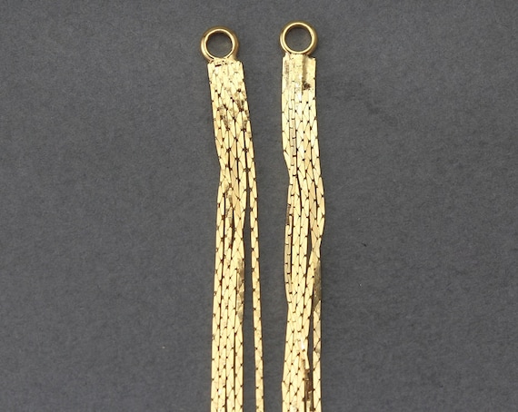 Chain Brass Pendant . Jewelry Craft Supply . 16K Polished Gold Plated over Brass  / 4 Pcs - NC023-PG