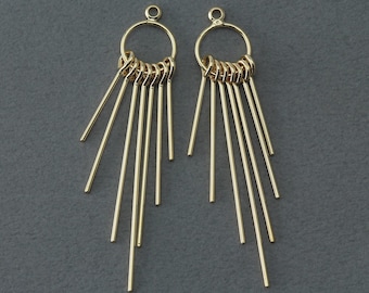 Pins Pendant . Jewelry Craft Supply . Polished Gold Plated over Steel / 2 Pcs - EC136-PG