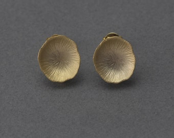 Lotus Leaf Post Earring . Earring Component . 16K Matte Gold Plated over Brass  / 2 Pcs - GC037-MG
